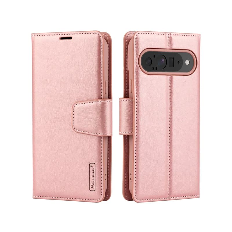 Google Pixel 10 / 10 Pro - Hanman Mill Flip Case mit 3 Kartenfächern, roségold – 2