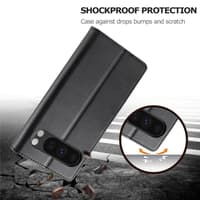 Google Pixel 8 Pro - LC.IMEEKE Wallet Etui mit 3 Kartenfächern & Magnetverschluss, Schwarz – Bild 9