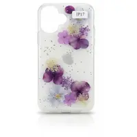 iPhone 17 - Case with real flowers and silver accents, purple – Bild 1