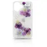 iPhone 17 - Case with real flowers and silver accents, purple