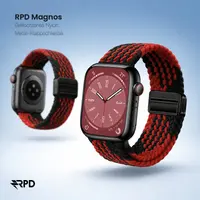 RPD Magnos Magnet Armband Nylon Geflochten für Apple Watch 38/40/41/42mm - Z-Muster Schwarz/Rot – Bild 5