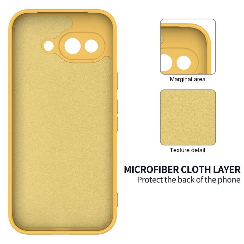 Google Pixel 9A - Custodia protettiva in silicone, giallo – 2