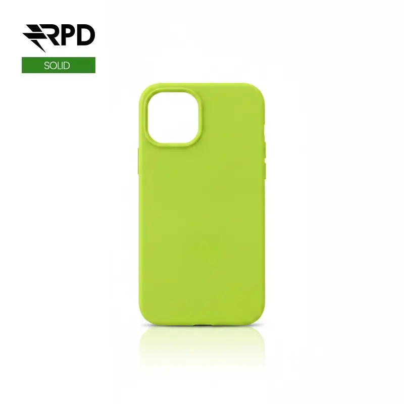 iPhone 15 Pro - Custodia in silicone verde lime a tinta unita