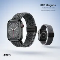 RPD Magnos Magnetic Strap Nylon Braided for Apple Watch 38/40/41/42mm - Grey/White Stripe – Bild 5
