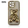 iPhone 14 Pro - Bling Diamond Teddy Case mit LInsenschutz - Champagne Gold