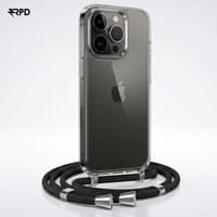 iPhone 14 - Handykette / Necklace – Transparent mit praktischem schwarzem Band – Bild 3