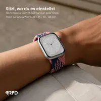 RPD Magnos Magnet Armband Nylon Geflochten für Apple Watch 44/45/46/49mm - Z-Muster Blau/Rosa – Bild 4