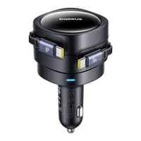 Baseus Enjoyment Max Car Charger - 60W Dual USB-C Retractable Cable, Rotatable Design - Black – Bild 1