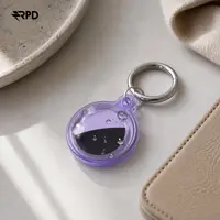 AirTag Keychain - RPD TPU Case, Water-repellent, Transparent, Purple – Bild 2