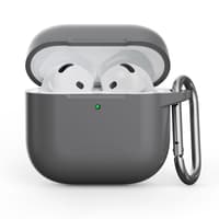 AirPods 4. Gen - Silikon Etui – Robuster Schutz mit Karabiner, Advanced Ash (grau) – Bild 1