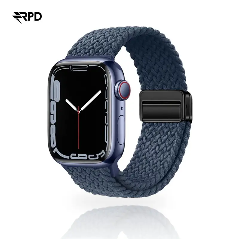 RPD Magnos Magnet Armband Nylon Geflochten für Apple Watch 44/45/46/49mm - Mitternacht