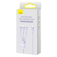 Baseus Série Flash Ⅱ Câble de recharge rapide 3 en 1 Type-C vers M+L+C 100W 1.5m violet (CASS030205) – Bild 2