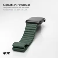 RPD Aurum Lederarmband Magnet Premium für Apple Watch 38/40/41/42mm - Olivgrün – Bild 3