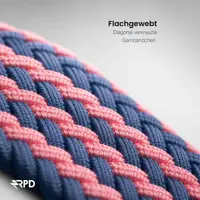 RPD Magnos Magnet Armband Nylon Geflochten für Apple Watch 44/45/46/49mm - Z-Muster Blau/Rosa – Bild 2
