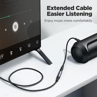 Joyroom - SY-A09 Audio-Transfer Serie AUX-Verlängerungskabel (3,5mm Stecker zu 3,5mm Buchse, 1,2m), Schwarz – Bild 7