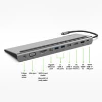 Belkin - USB-C 11-in-1 Multiport 100W (4K HDMI, Ethernet, USB-C, 3x USB-A, SD, MicroSD, VGA, Audio) – Bild 3