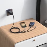 McDodo - 3-in-1-Kabel, transparent, USB-A auf C + Lightning + Micro-USB, 1,2 m, schwarz – Bild 2