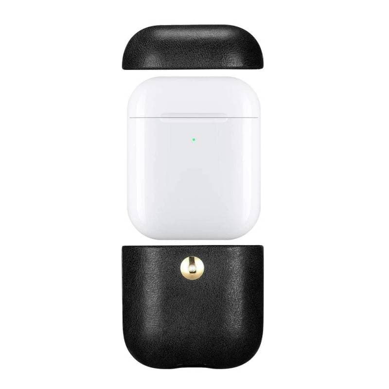 AirPods 1/2 Case - iCarer Genuine Crazy Horse Leather Black (IAP041-BK) – 3