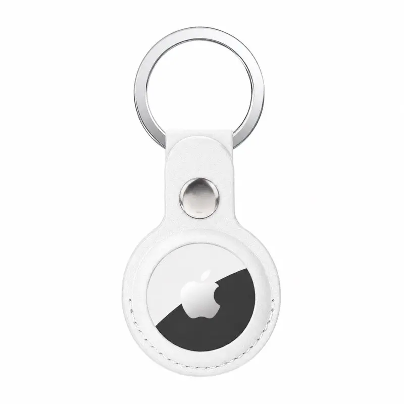 AirTag Keychain - RPD Faux Leather Case, White