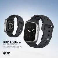 RPD Lattice Silikonarmband Karo-Muster für Apple Watch 38/40/41/42mm - Dunkelgrau – Bild 5