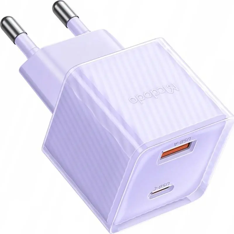 Mcdodo - 33W GaN Dual Output(USB-A + USB-C), Fast Charger, Violett