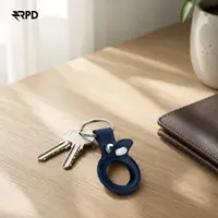 AirTag Schlüsselanhänger - RPD Echtleder-Schlaufe mit Druckknopf, Dunkelblau – Bild 5