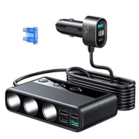 Joyroom - Autoladegerät, 210W Zigarettenanzünderadapter mit 3 Steckdosen und 6 USB-Ports (PD+QC3.0+USB*4), schwarz (JR-CL06) – Bild 4