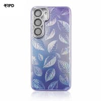 Samsung Galaxy S23 Holographic Case - Glitter Back Case with Leaf Design, Purple – Bild 1