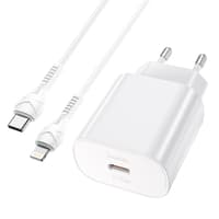 Hoco - PD25W charger set with Lightning-to-Type-C cable, compatible with iPhone, white – Bild 4