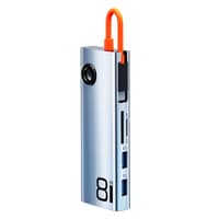 ROCK TR32 8-in-1 USB-C Dock - HDMI, RJ45, PD, 3×USB 3.0, SD/TF card reader, gray – Bild 6