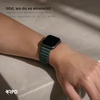 RPD Aurum Lederarmband Magnet Premium für Apple Watch 38/40/41/42mm - Olivgrün – Bild 4