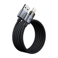 McDodo - Lightning to USB-A, Transparent Cable with Charging Light, 1.2m, Schwarz – Bild 4