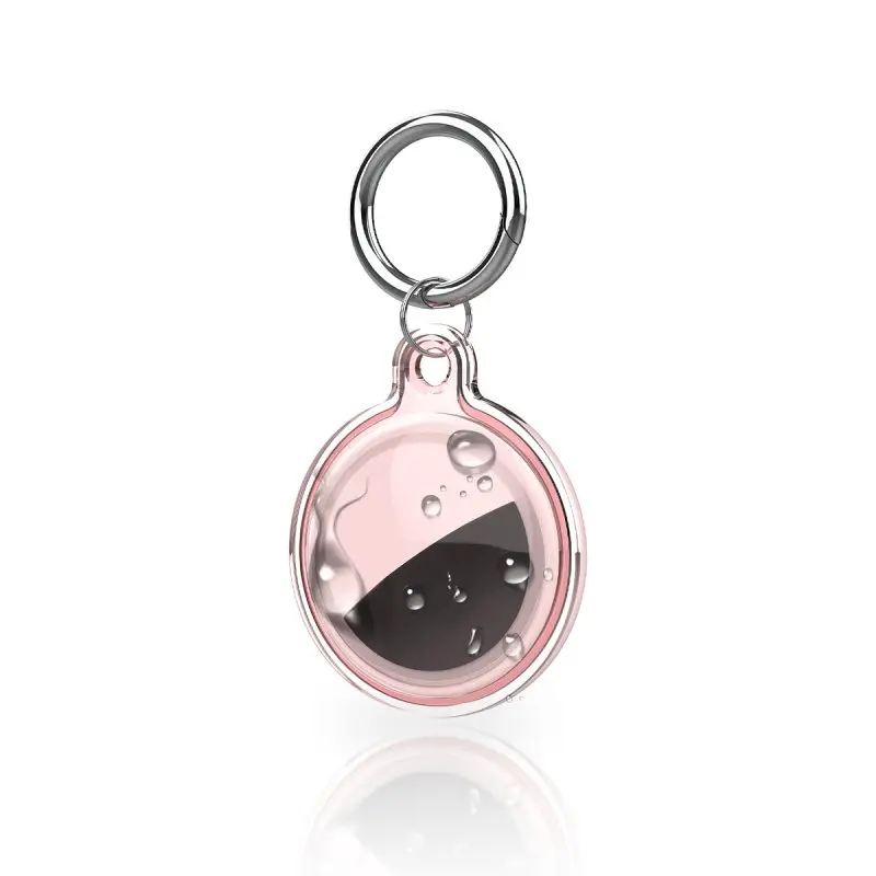 AirTag Schlüsselanhänger - RPD TPU Case, wasserabweisend, transparent, Pink