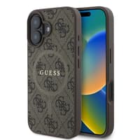 iPhone 16 Plus Guess MagSafe BackCase Braun – Bild 1