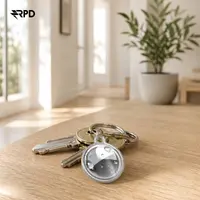 AirTag Schlüsselanhänger - RPD TPU Case, wasserabweisend, transparent, Schwarz – Bild 4