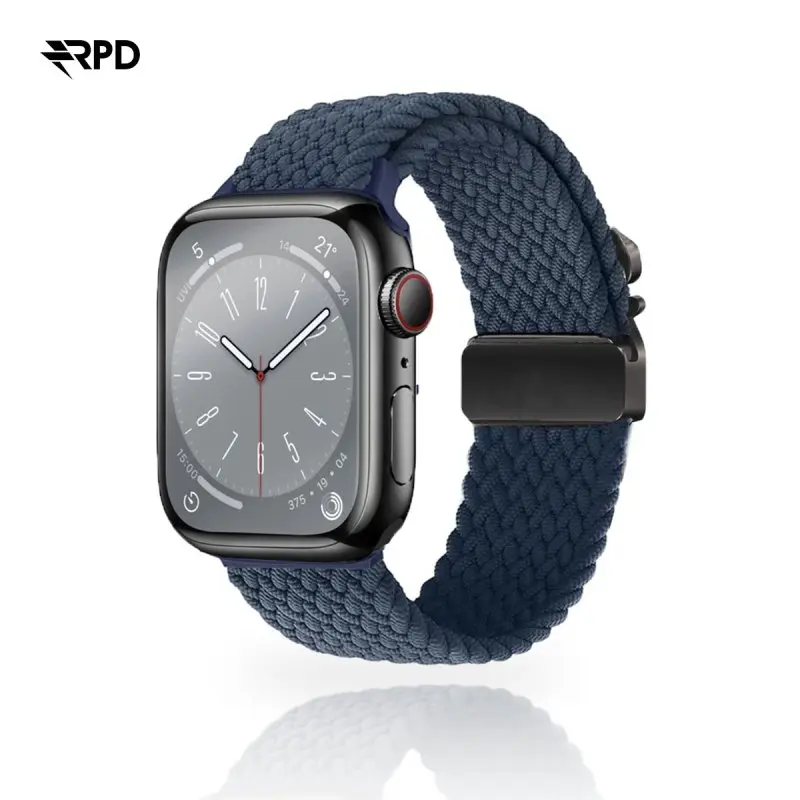 RPD Vela Bracelet Sport Nylon Tressé Parachute pour Apple Watch 38/40/41/42mm - Minuit