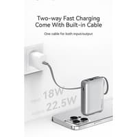 Recci RPB-P63 20000mAh Power Bank, 22.5W Fast Charging with Built-in USB Type-C Cable, Silver – Bild 8
