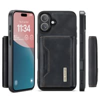 iPhone 13 Mini - DG.MING Etui, Leder-Optik, Kartenfach & Magnetverschluss, Schwarz – Bild 1
