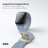 RPD Magnos Cinturino Magnetico Nylon per Apple Watch 38/40/41/42mm - Blu Nebbia – Bild 3