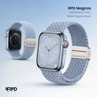 RPD Magnos Magnet Armband Nylon Geflochten für Apple Watch 44/45/46/49mm - Nebelblau – Bild 5