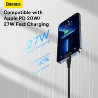 Baseus Flash Series Ⅱ One-for-three Fast Charging Cable Type-C to M+L+C 100W 1.5m schwarz (CASS030201) – Bild 4