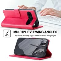 Google Pixel 9 / 9 Pro - LC.IMEEKE Wallet Etui mit 3 Kartenfächern & Magnetverschluss, Pink – Bild 9