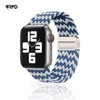 RPD Magnos Cinturino Magnetico Nylon per Apple Watch 44/45/46/49mm - Motivo W Blu/Bianco – Bild 1