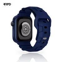 RPD Lattice Silikonarmband Karo-Muster für Apple Watch 38/40/41/42mm - Mitternachtsblau – Bild 1