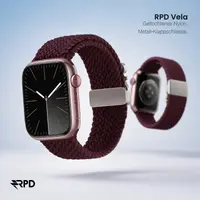 RPD Vela Sportarmband Nylon Geflochten Parachute für Apple Watch 38/40/41/42mm - Weinrot – Bild 5