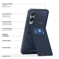 Dux Ducis - Galaxy S25 Edge - Rafi II Magnetische Hülle mit Kickstand & Kartenfächern, Blau – Bild 6