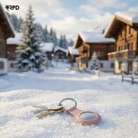 Portachiavi AirTag - Custodia in silicone RPD con anello in metallo, rosa sabbia – Bild 3