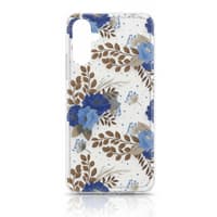 A35 - Housse florale avec détails dorés et fleurs bleues. – Bild 1