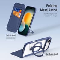 iPhone Air - DUX Ducis Skin X Pro Series Flip Case, Cases (front & back), Blue with MagStand – Bild 4