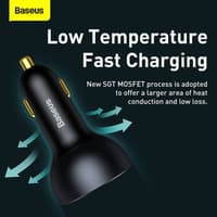 Baseus - Quick Charge - Chargeur rapide multi-ports pour voiture, 160W, Gris (TZCCZM-0G) – Bild 6